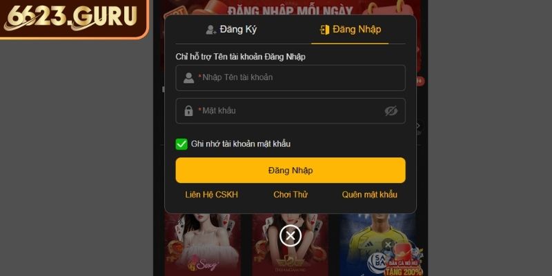 Đăng Nhập 6623 - Bước Khởi Đầu An Toàn Trải Nghiệm Nhà Cái 1 Đăng nhập trên máy tính